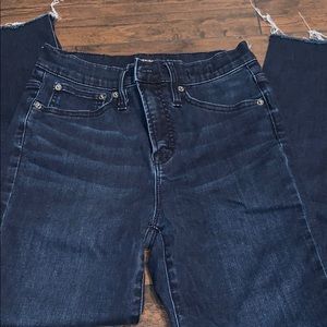 Raw hem high waisted jeans